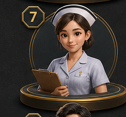 ตัวละครข้าราชการพยาบาลในเกม Freedom Life Board Game